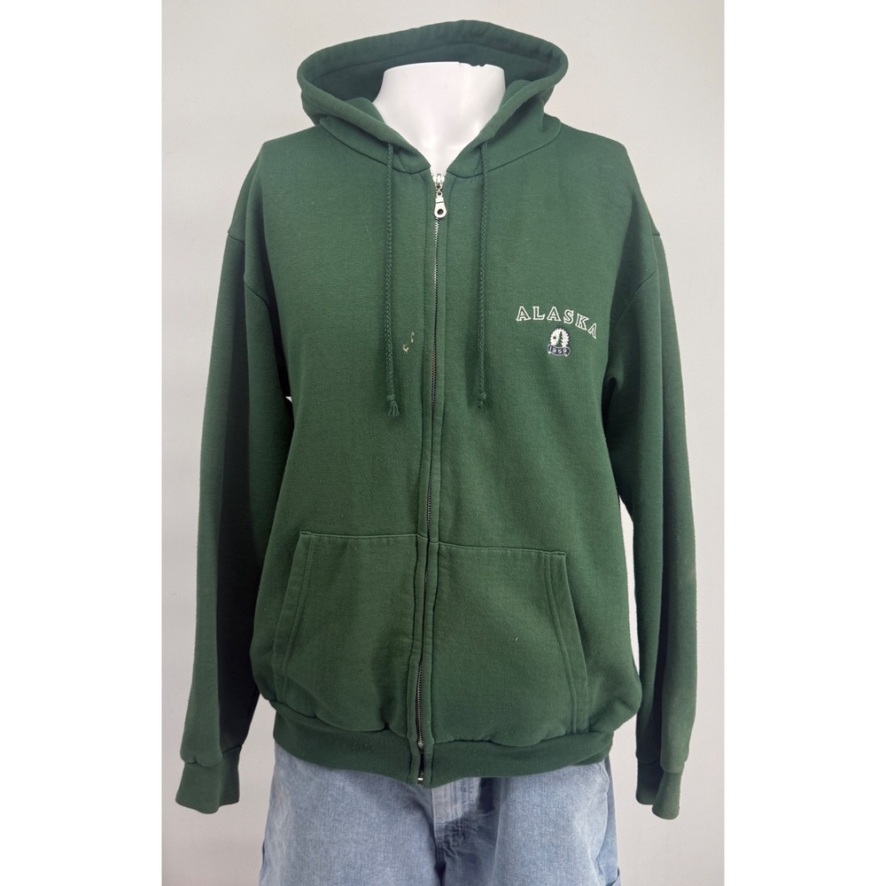 Princess Cruises Alaska Glacier Bay Zip Up Hoodie Green Mens Large Souvenir